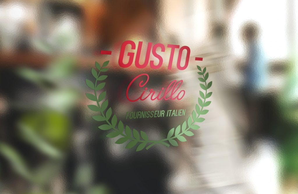 Réalisation du logo Gusto Cirillo, fournisseur italien par Cécile Combes alias cécotine, graphiste freelance